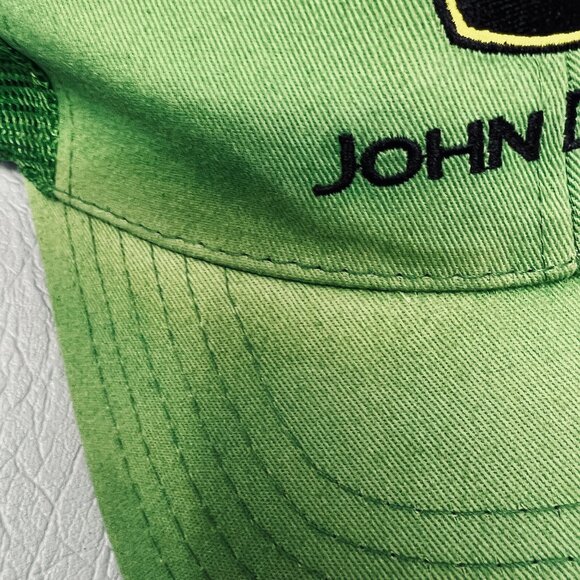John Deere Men Trucker Hat Green Mesh Snapback K Products Vintage Cap Distressed - Picture 8 of 8